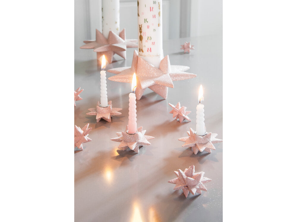 Stjerneskud kalenderstage, lyserød - 17,5x9 cm.